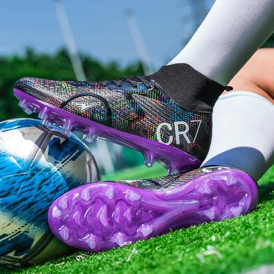 Fresh Top Low Student Football Shoes with CR7 Long And Broken Pins for Training And Matches Professional Kids Sports Shoes