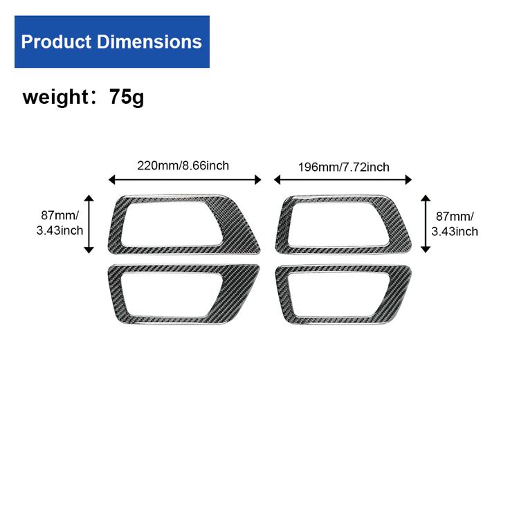Carbon Fiber Sticker For 2015-2018 Toyota Highlander Interior Door Handle Frame Protective Interior Accessories