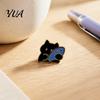 Animal Clothing Accessories Holding Fish Cartoon Cat Brooch, Enamel Kitten Alloy Badge Pin, Scarves Decorative for Backpacks Hats Jackets Brooch