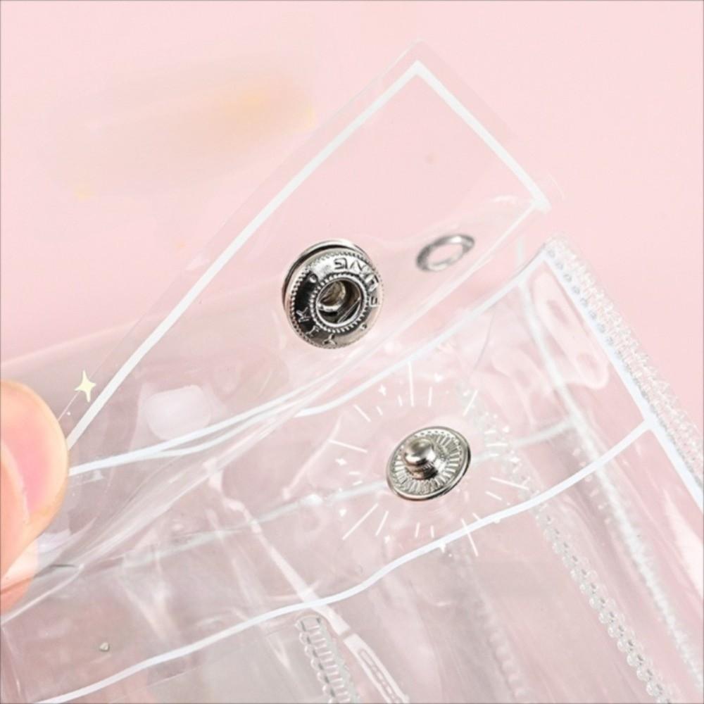 Large Capacity Transparent Pen Bag Clear Cosmetic Bag Portable Stationery Organizer  Students Use