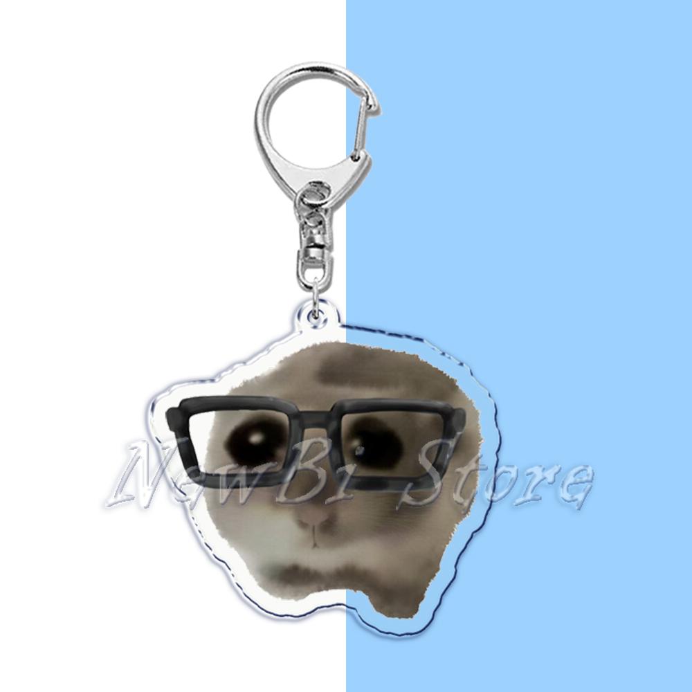 Fun Meme Im Just A Girl Sad Hamster Key Chain Keychains Ring for Accessories Bag Funny Pendant Keyring Jewelry Fans Gifts