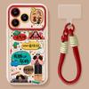 Graffiti Text Lanyard Suitable for Apple 17promax Mobile Phone Case Iphone15 Fun Creative 16 Silicone Anti-drop