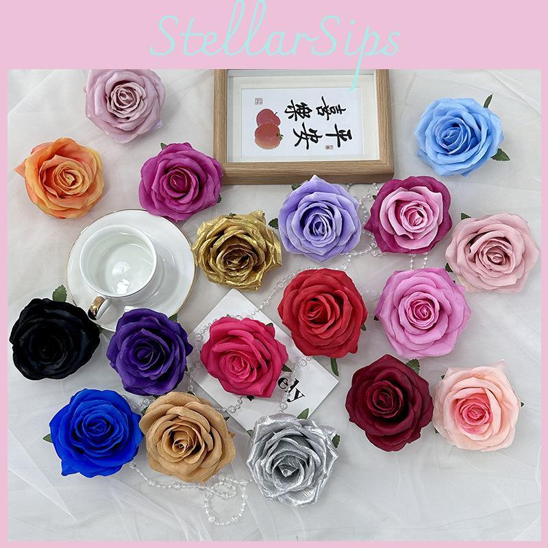 Rose Synthetic Flowers For Wedding And Home Decor With Multicolor Silk Fabric For Photo Shoots