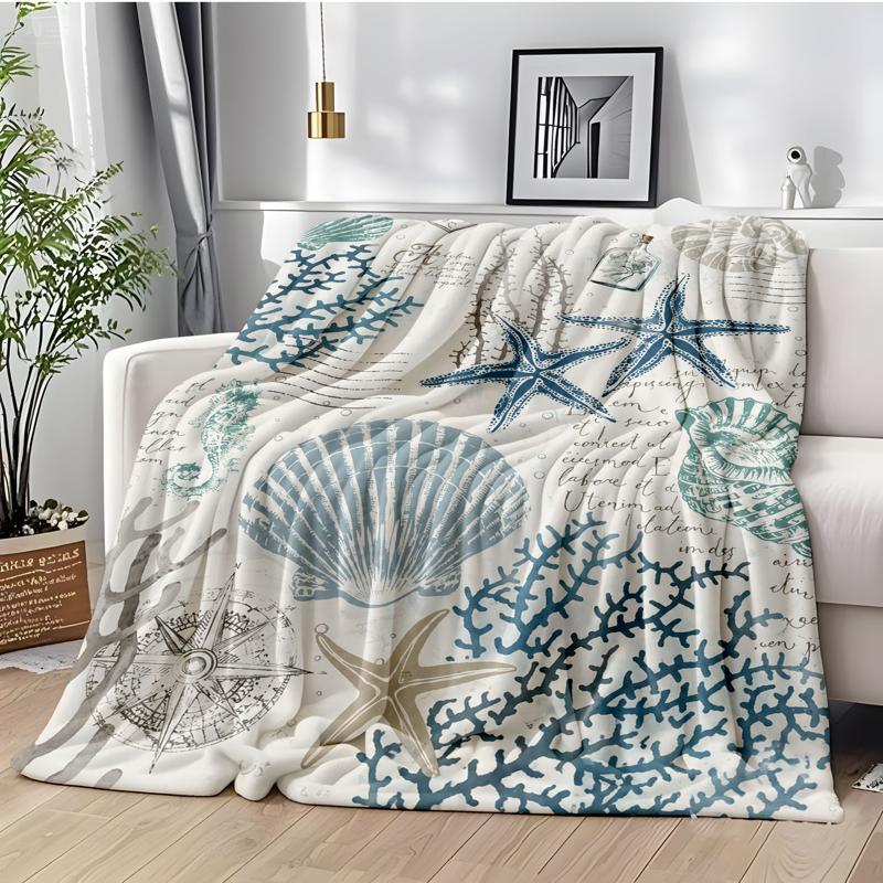 Custom Ocean-Style Throw Blanket for Travel, Office, Sofa, Nap, and Bedroom Bedding