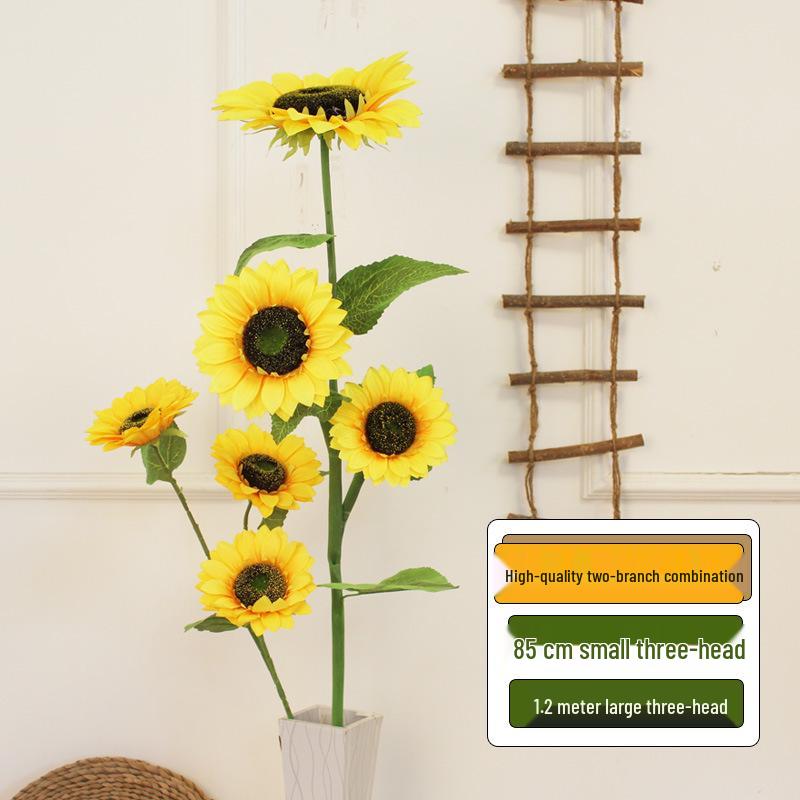 Large High Branch Sunflower Artificial Flower Bouquet for Living Room Decoration