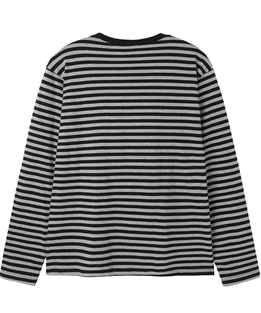 Opeunyadeu(Owai) Stripe Bold Letter L/S Tee - Black