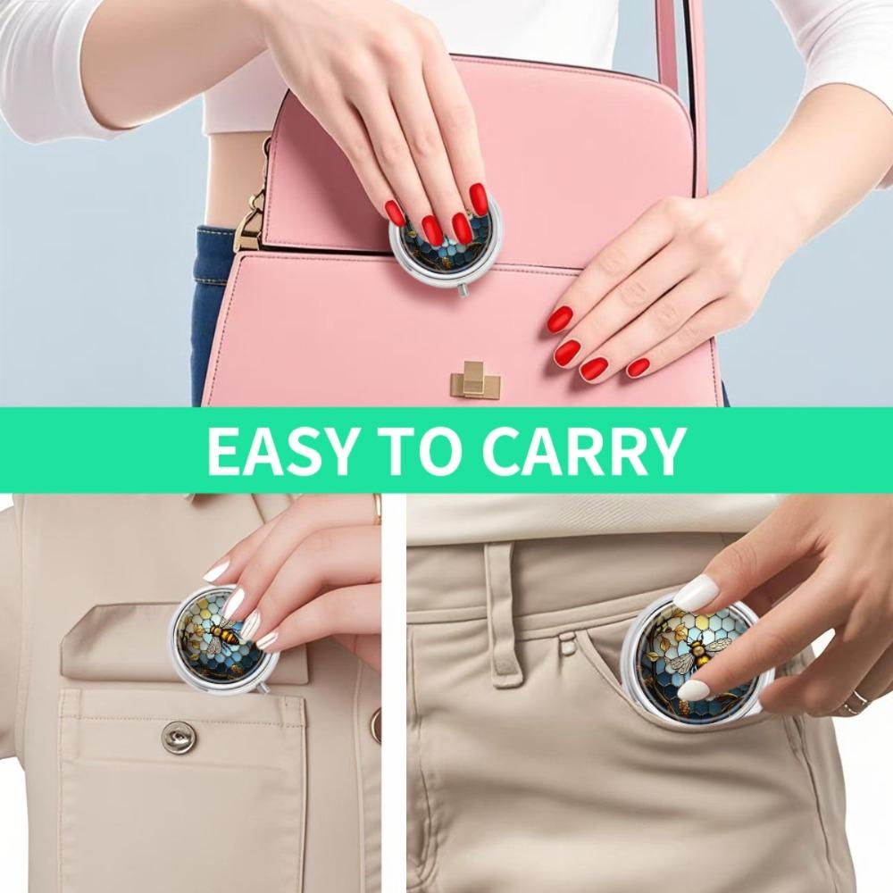 Portapillole Portatile con 3 Scomparti, Mini Custodia Organizer in Metallo per Medicine, Carino Contenitore Stampato per Vitamine, Pillole, Gioielli, Viaggio, Uso Quotidiano