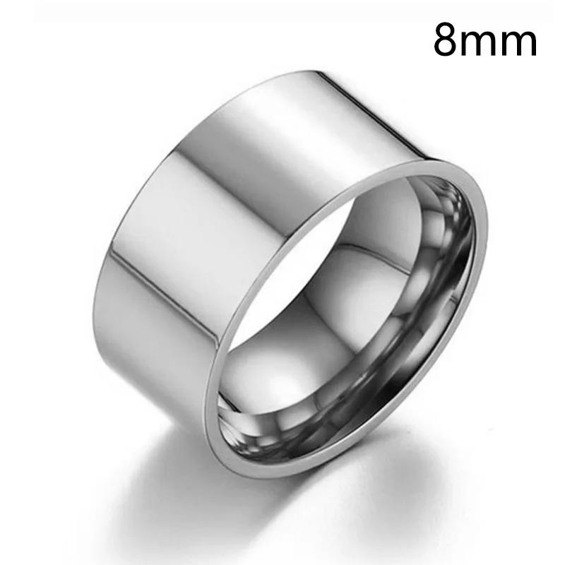 6/8mm Smooth Customized Stainless Steel Silver Color Ring for Women Men Custom Engrave Name Logo Lover Couple Charm  Gift