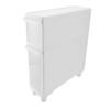 Bathroom Storage Cabinet Plastic Narrow Slim Organizer Small Corner Cabinet with 2 Drawers and 4 Wheels for Toilet
