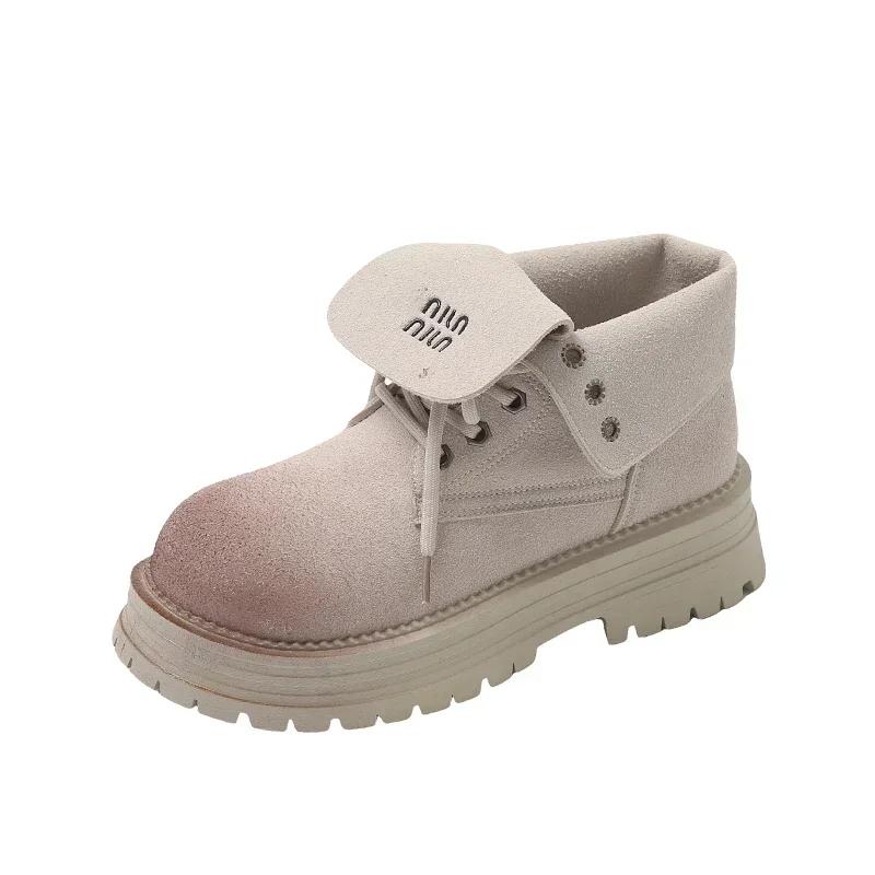 Модные женские сапоги SyfIyno осень-зима ретро-мода на платформе — фото 3