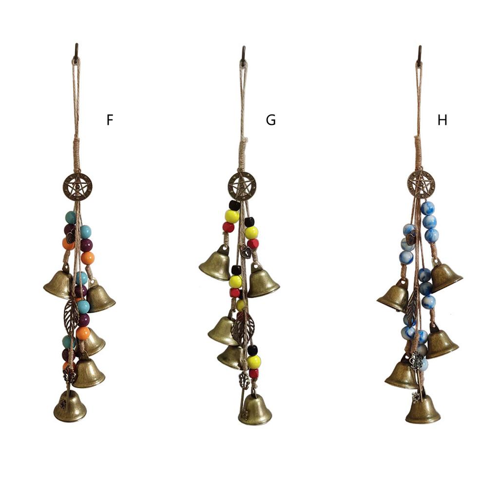 Witch Bells Protection Door Hangers Handmade Hanging Witch Bells Wiccan Magic Wind Chimes for Doorknob Witchcraft Decor