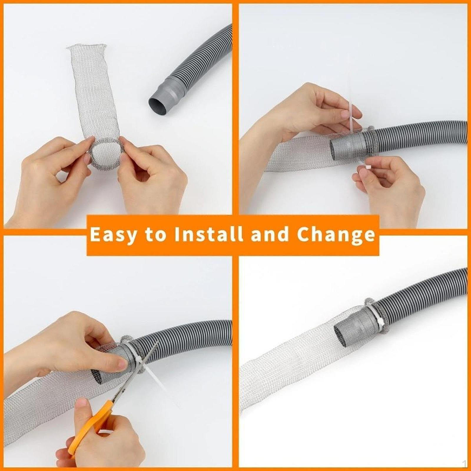 

Аксессуар для ловушки для ворса стиральной машины, простая установка, нержавеющая сетка-ловушка, с 12pcs