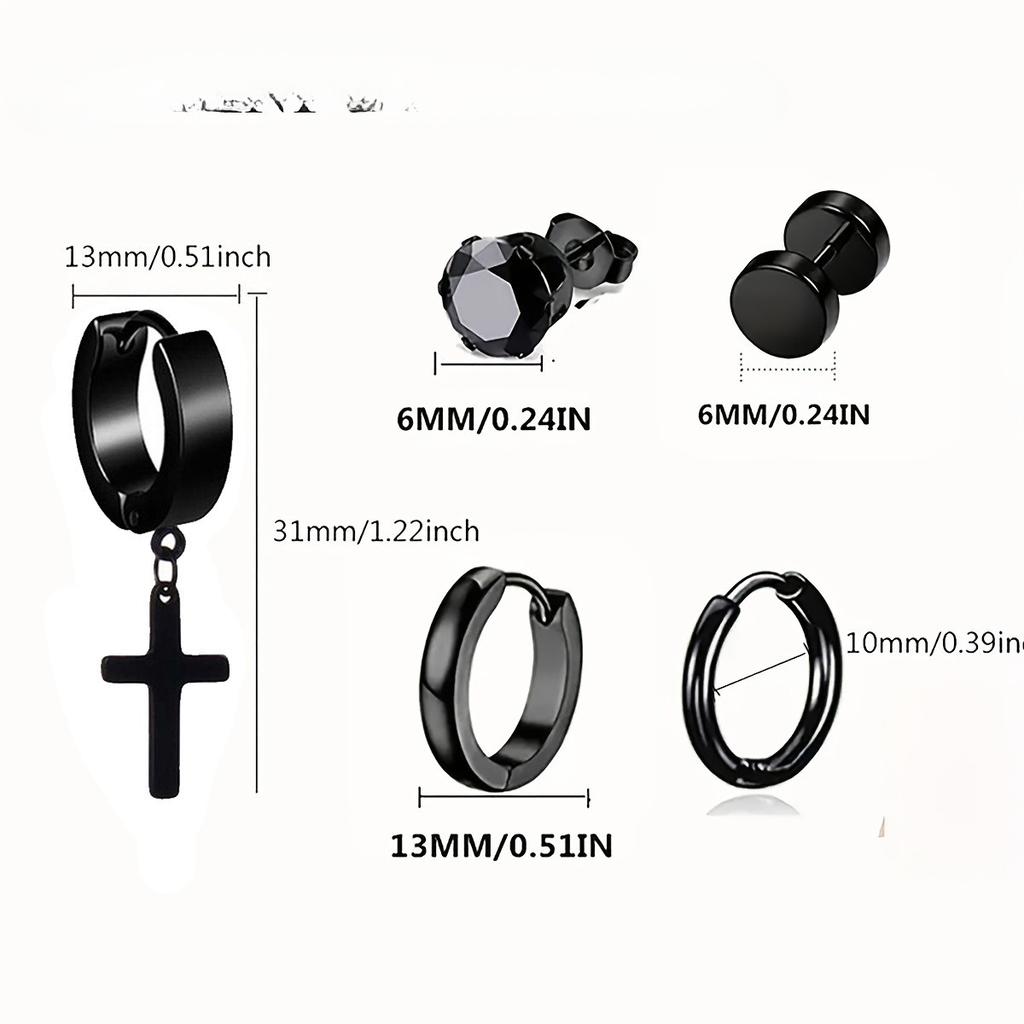 European and American trends hot sale men's pendant earrings earclip set