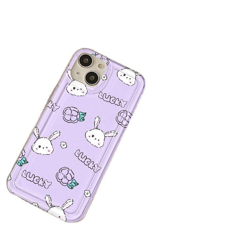 Purple Rabbit Applies To Iphone17promax Mobile Phone Case 16pro Apple 14/13 Soft Case 15 Cartoon Cute