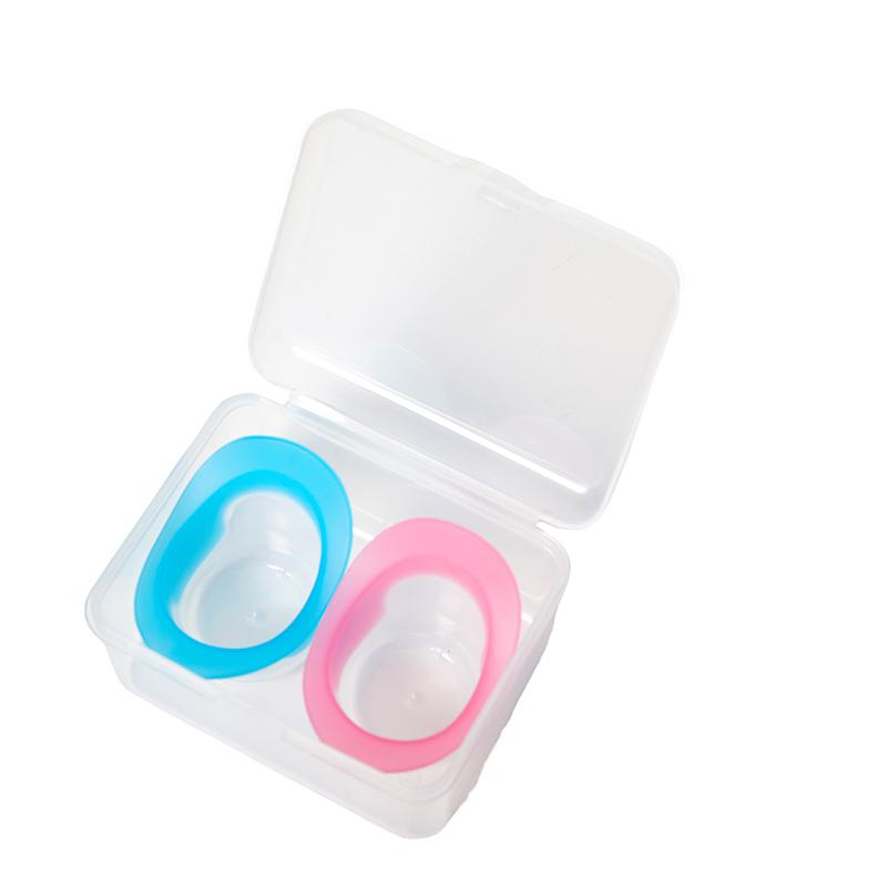 

2шт силиконовый стаканчик для промывания глаз многоразовый стаканчик для промывания глаз мягкий стаканчик для промывания глаз с коробкой Pink Blue
