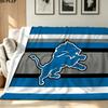 Detroit Lions Logo Print Flannel Blanket High Quality Warm Comfortable Cover for All Seasons Perfect for Gifts Home Decor