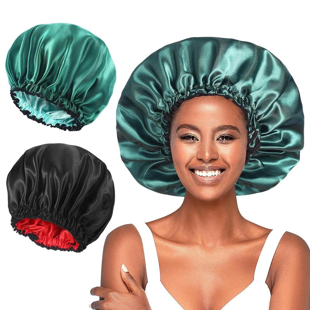 Ladies Fashion Stretch Hair Cap, Button Shower Cap