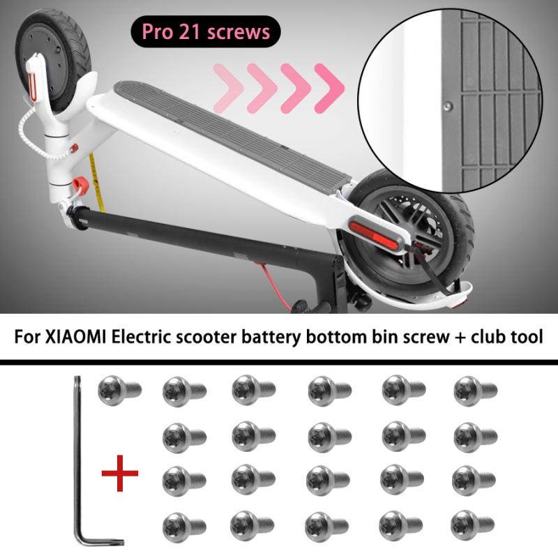 21 ks Šroubů spodního krytu baterie Pro elektrickou koloběžku M365 Pro Šrouby s nerezovým montážním klíčem Náhradní díly
