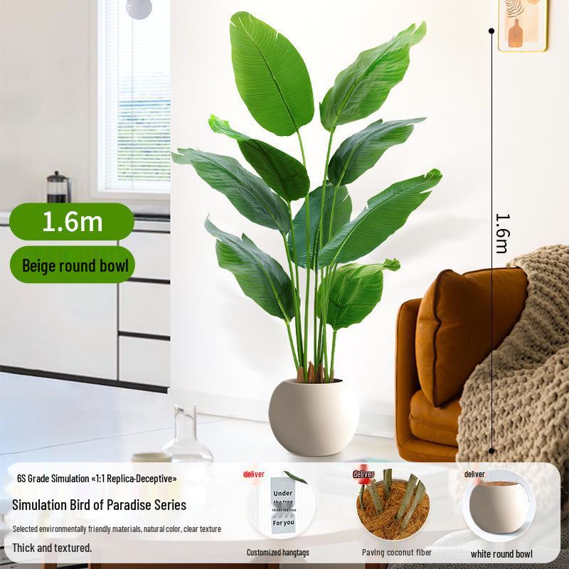Large Artificial Traveler's Palm and Bird of Paradise Potted Tree for Indoor Decoration