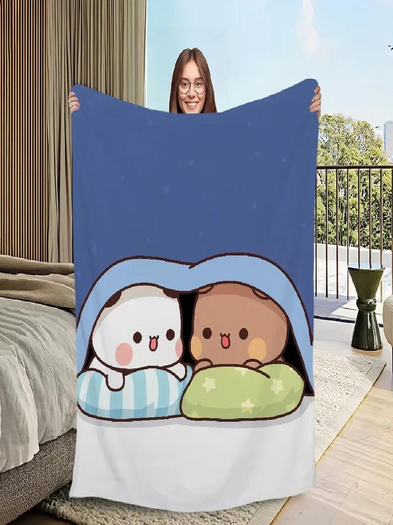 Cartoon Four Seasons Warm Soft Plush Blanket for Sofa Living Room Office Bedroom Travel Gift
