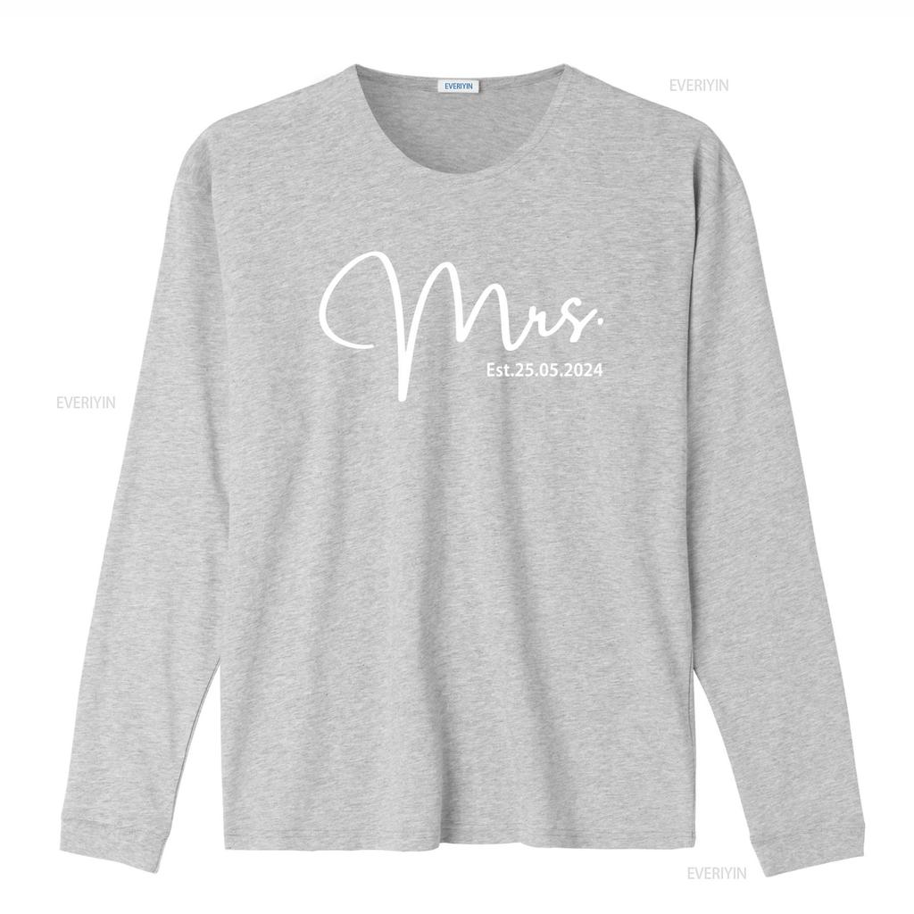 Mrs Est 25 05 2024 T Shirt Wedding Wifey And Hubby Top Just Married Couple Tops vintage Washed Breathable designer clothes Soft