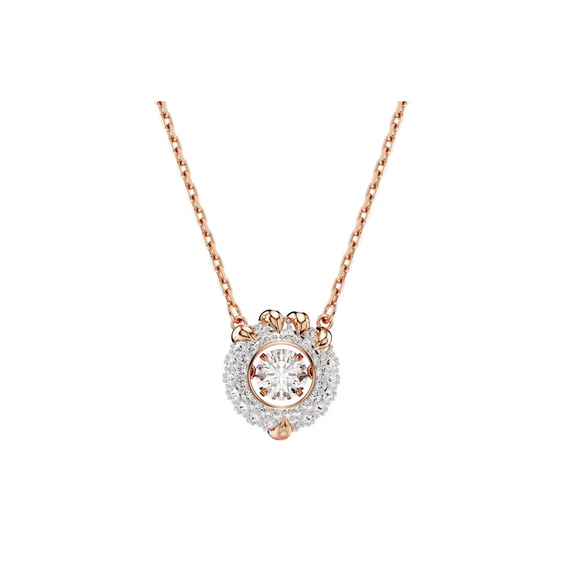 

Swarovski Dragon And Phoenix Inlaid Pendant Cubic Zirconia Imitation Crystal Necklace Women necklace Rose-Gold 5675827 Box (Random Color)