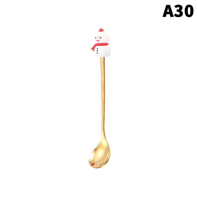 1/2/4/6 Stück Edelstahl Löffel Weihnachts Dessertlöffel Kuchengabel Cartoon Weihnachtsbaum Elch Löffel Gabel Weihnachtsgeschenkbox