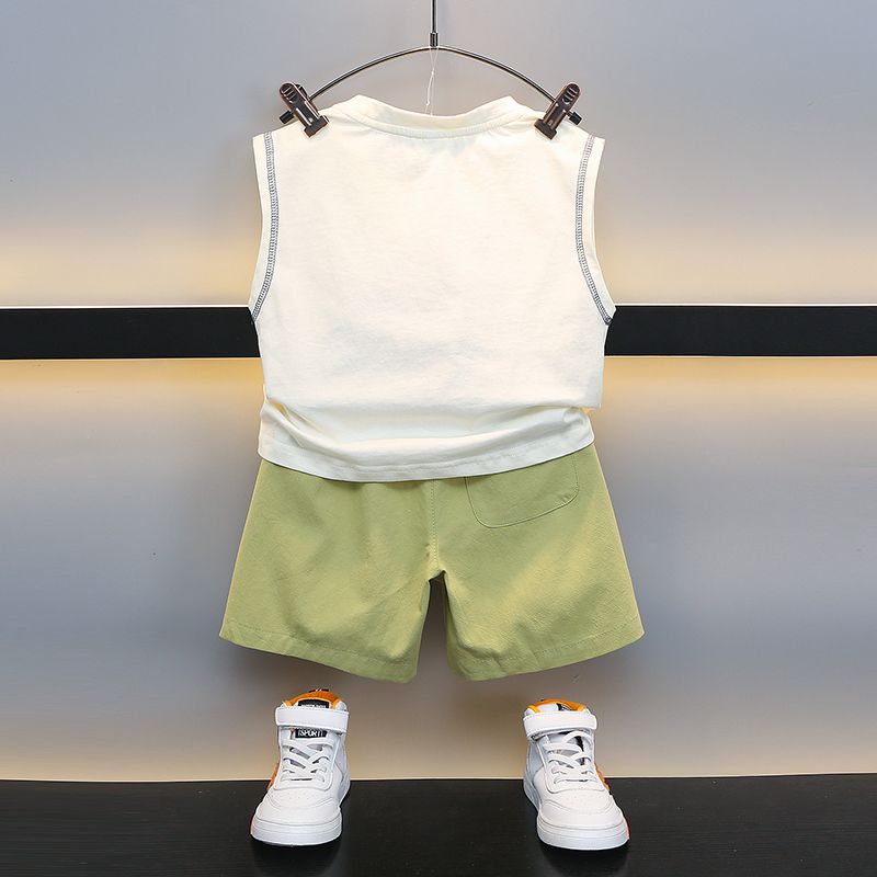 Boys' Summer Sleeveless Suit Trendy Children's Summer Casual Two-piece Set