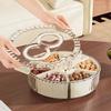 Refrigerator Storage Box with 6/7 Dividers Sealing Lid 360-Degree Rotating Tray Vegetables Shrimp Cocktails Party Appetizers Organizer
