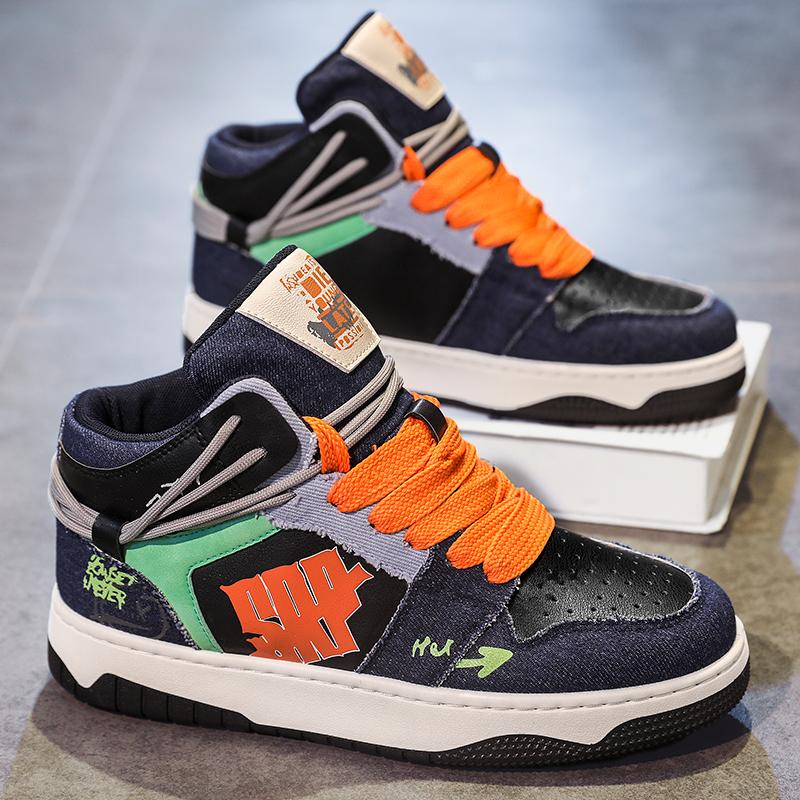 2024 New Men's Casual Sports Shoes Autumn and Winter Outdoor Sports Designer Luxury Fashion Leather Versatile High Top Shoes