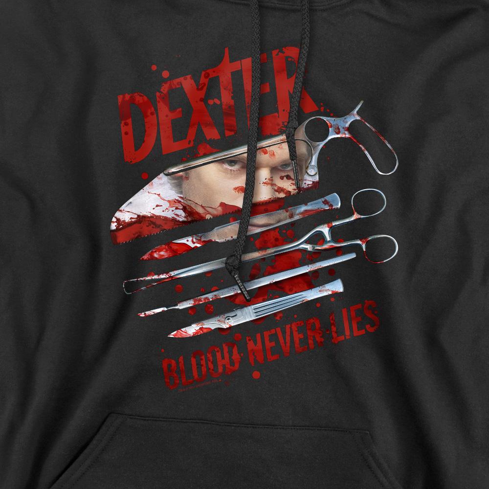 Dexter Mens Blood Never Lies Hoodie