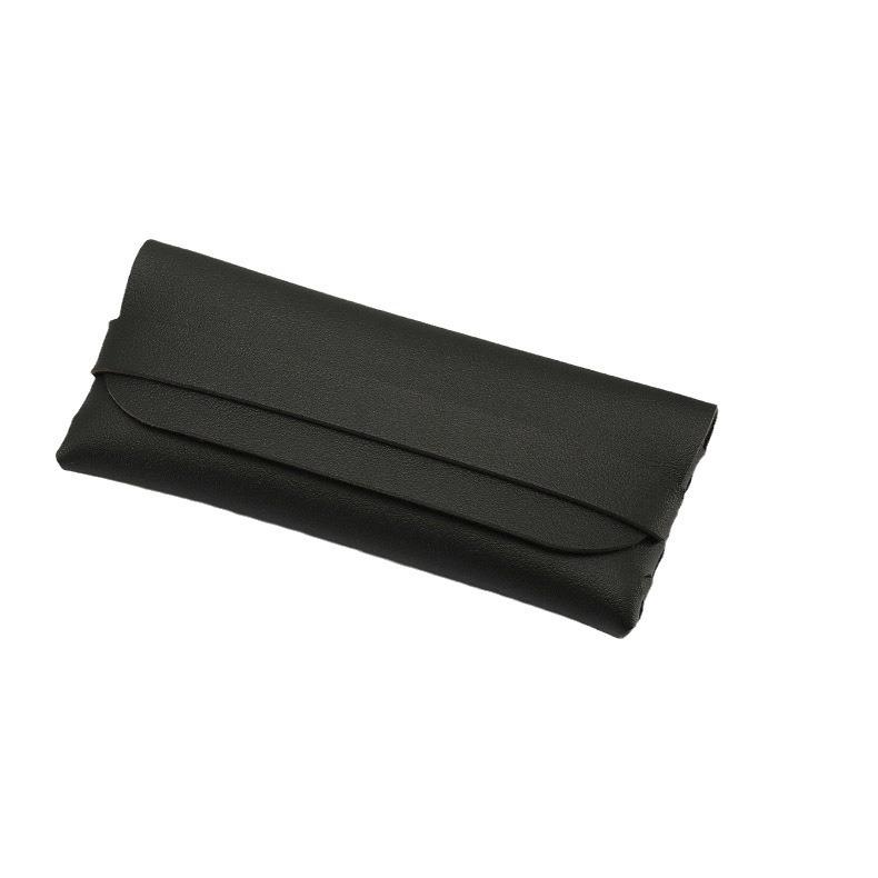 Leather Glasses Case with Soft Cloth and Zipper Lid