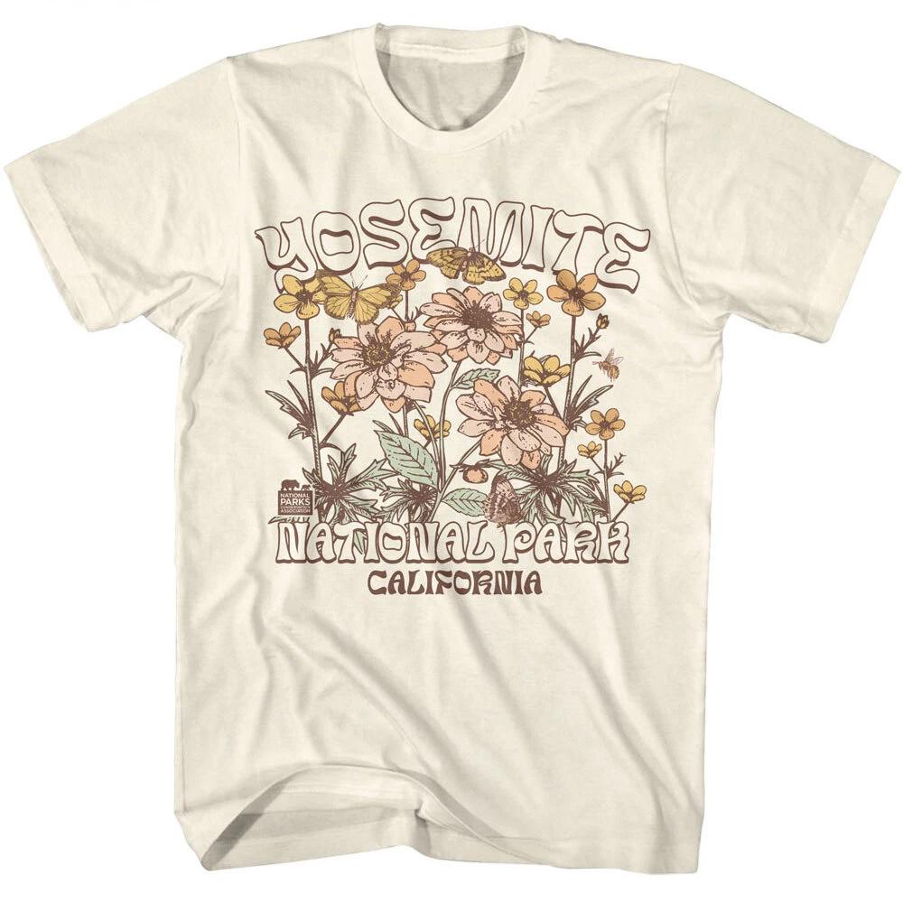 United States National Parks Yosemite California Floral Men s T Shirt L