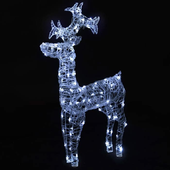 VidaXL Renne de Décoration de Noël 90 LED Ornement de Noël Renne Lumineux Renne Eclairé Jardin Terrasse Extérieur Maison 289961