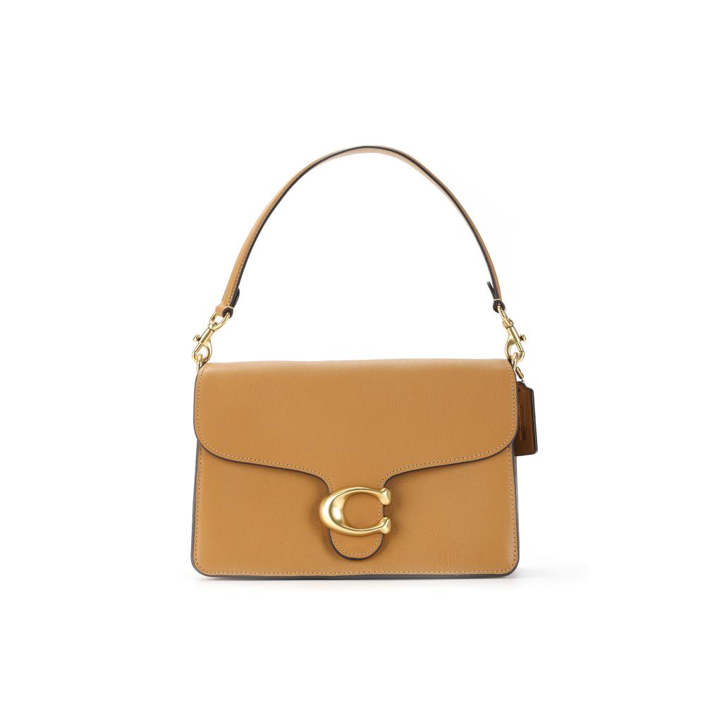Coach Tabby 26 Gold Metal Logo Leather Shoulder Bag Medium Women shoulder bag Honey-Brown CAF52-B4T7J