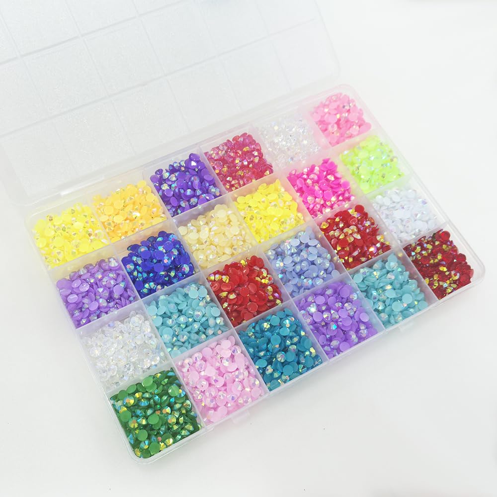 6000 Nail Stones Rhinestones BetterJonny 24 Colors Nail Stones Glass Nail Deco Parts Craft Parts DIY Nail Parts Decorate Your Nails (5mm)