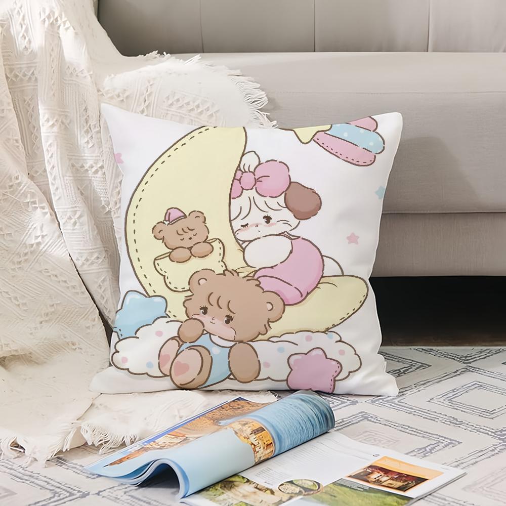 Kawai M-Mikko Cat Carton Pillow Case Office Cushions Suitable For Sofa Car  Decorative Cushion Cover