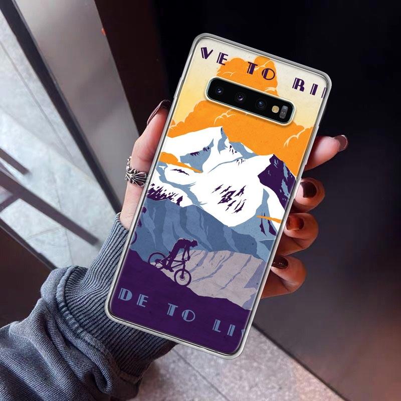 BIKE Cycling Art Phone Case For Samsung Galaxy S26 S25 Edge S24 S23 Ultra S22 Plus S21 S20 FE Soft TPU Back Cover Funda Galaxy S