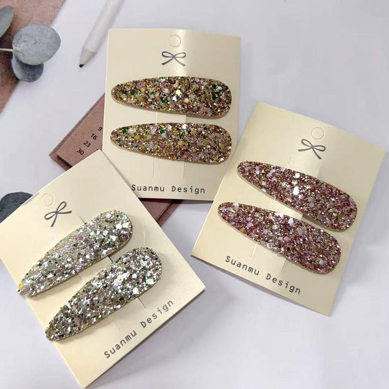 Korean Sparkle Water Drop Hair Clip for Girls - Gentle, No Damage to Hair