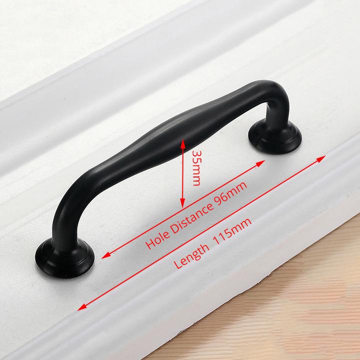 KAK 10PCS American Style Black Cabinet Handles Solid Aluminum Alloy Kitchen Cupboard Pull Drawer Knobs Furniture Handle Hardware