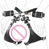 Sexy Lingerie Women'S Bowknot Leg Harness Faux Leather Buttocks Adjustable Suspenders Gothic Garter Thigh Sword Belt Seks