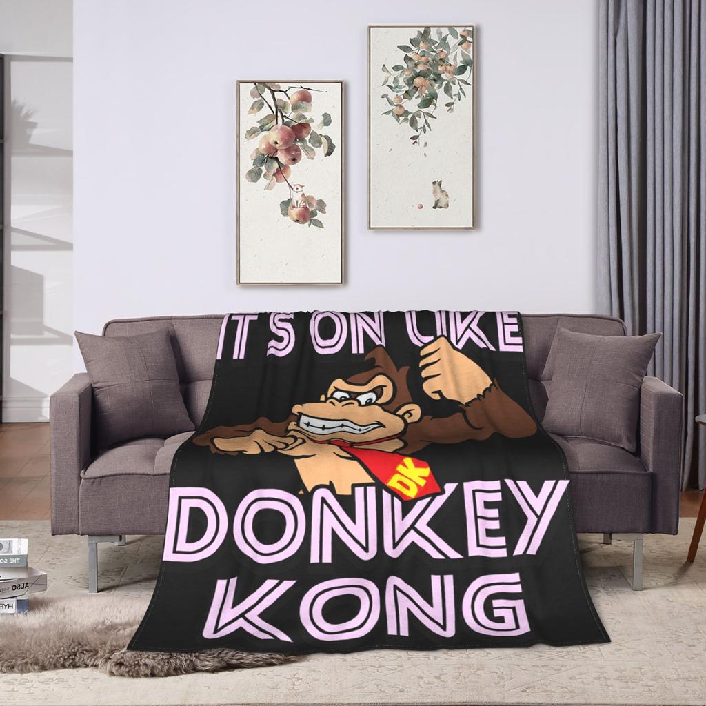 Super Warm BlanketStudents Travel Donkeyed Kongs Throw Blanket Flannel Bedspread For Couch Chair Funny Sofa Bed Cover