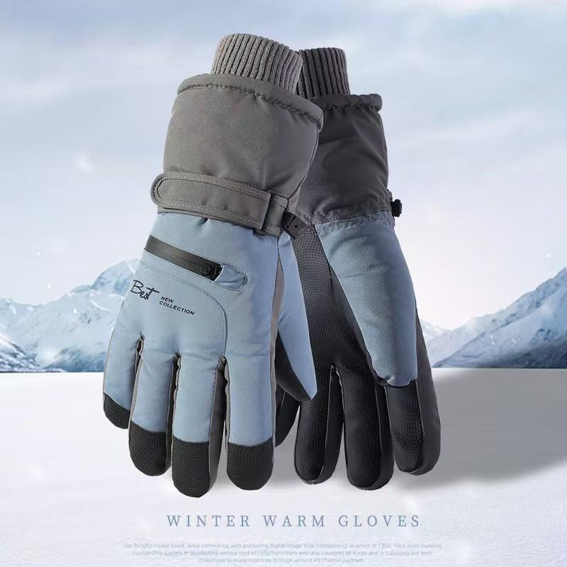 Unisex Winter Ski Gloves Thick Fleece Lined Windproof Touchscreen Warm Cycling Outdoor Riding