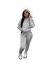 European & American Women's Plus Velvet Hooded Sweatshirt & Pants Set - Casual Sportswear
