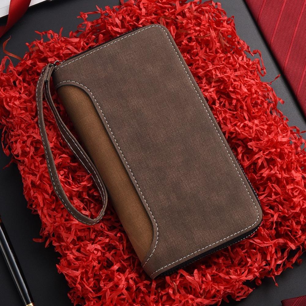 Leather Long PU Wallet Zipper Men Card Holder Creative Business Clutch Bag  Travel
