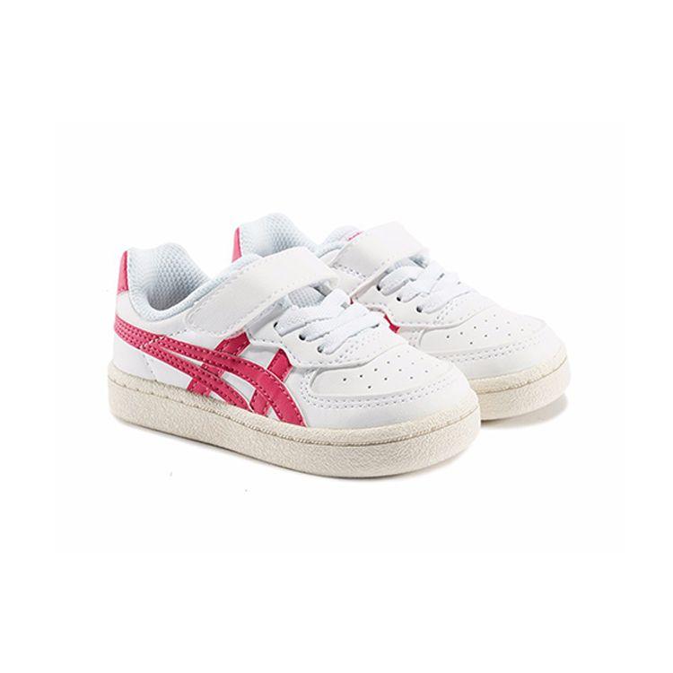 Onitsuka Tiger Gsm Slip Resistant Durable Low Top Walking Shoes Baby Shoes White Red 1184A023-102