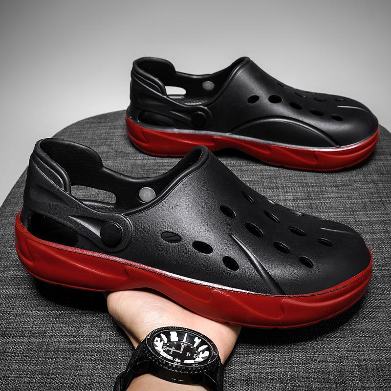 Große Lochschuhe Herren große dicke Sohle Oberbekleidung lässig atmungsaktive Sandalen Sommer neue Sport-Strandschuhe