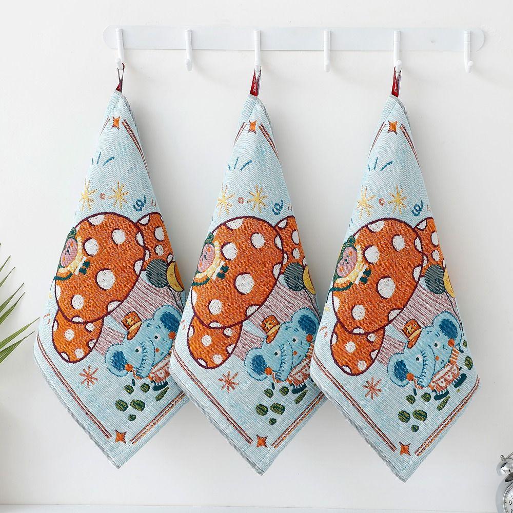 34x40cm Large Hand Towel 4 Layer Cotton Gauze Quick Dry Pure Cotton Dish Cloth Cartoon Decorative Handkerchief Towel