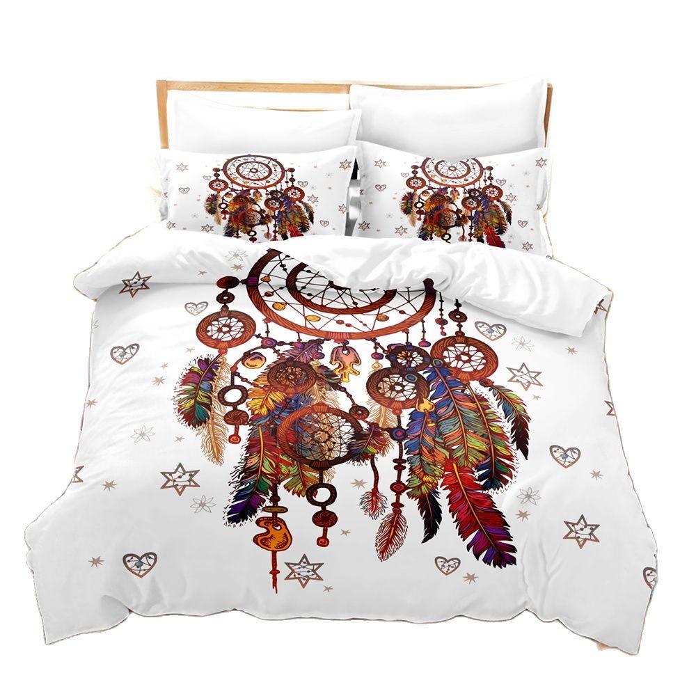 3D Printed  Dream Catcher Bedding Set Down Quilt Cover With Pillowcase Double SIngle King