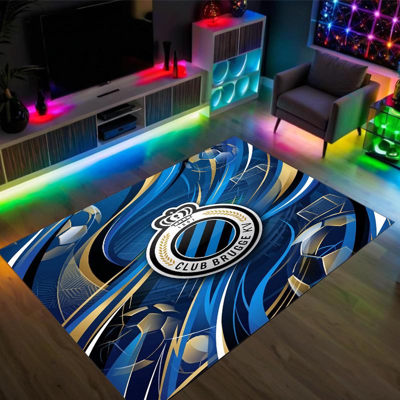 Club Brugge FC Design Crystal Velvet Carpet Cozy Non?Slip Printed Rug For Bedroom Living Room Entrance